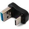 System-S Adattatore USB 3.0 tipo A maschio a 3.1 C maschio U Turn angolo 180° 5 Gbps adattatore in nero