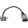 System-S Cavo HDMI 20 cm 4K UHD 60 Hz Micro maschio a femmina standard angolo intrecciato