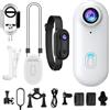 Generic Telecamera piccola action cam, fotocamera indossabile con collana, videocamera sportiva magnetica compatta con risoluzione 4K per sci, subacqueo, escursionismo, trail vlogging, streaming e avventura