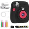 KEXIAO Stampa istantanea della fotocamera per bambini con carta da colorare da 32 GB 1080P Design retrò per età 3-12 anni Durata e materiali sicuri