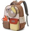 PROTAURI Zaino per bambini con cintura toracica, zaino per bambini, riflettente e impermeabile, A4, zaino Kita, impermeabile, 10,6 l, per 3-7 anni, Orso marrone, Zainetto