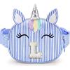 YOOLIFE Regalo di compleanno per ragazze e bambini, marsupio con iniziale, borsa a tracolla, Blu, L, L