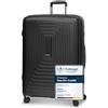 REDOLZ trolley rigido L+ extra grande | 52 x 34 x 77 cm | espandibile con soffietto da 123 a 140 litri | ultra leggero solo 4,4 kg (Essentials 14)