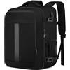 PUSLOM Zaino Easyjet 45x36x20 Zaino da Viaggio Aereo Bagaglio a Mano 30L Piccolo Borsa da Cabina per Uomo Donna Zaini Casual 15.6 Pollici Zaino Porta PC con Caricatore USB per Scuola Lavoro Trekking, Nero