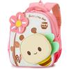 PROTAURI Zainetto Asilo Bambina con Cinturino Toracico, Zaino Bimbo Asilo Leggero e Impermeabile, Zaino Asilo Nido Animale Caricaturale per DIN A4 2-6 Anni, 9.5L, Rosa