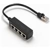 Cryfokt Cavo Splitter Ethernet RJ45, Trasmissione Efficiente del Segnale, per Uso Desktop e Laptop, Adattatore Splitter RJ45 PCB ABS