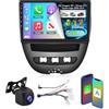 Techschermo [4+64G] Autoradio Carplay per Peugeot 107 / per Citroen C1 / per Toyota Aygo 2005-2014 - 10.1'' IPS 1280 * 720P Touchscreen EQ Audio - Android Auto, AI DSP, Personalizzare Homepage, SWC