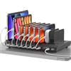 Alxum Stazione di Ricarica USB 10 Porte 120W, Caricatore Multiplo con Display LED, 8 Porte USB-C e 2 USB-A, Porta PD 65W e QC 3.0 Ricarica Rapida per iPhone, iPad, Tablet, Laptop, Ufficio, Scuola