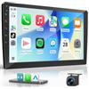 Haudio Autoradio 2 Din con Apple CarPlay e Android Auto, Schermo HD da 10,1 Pollici, Telecamera Posteriore HD, 2+64 GB, GPS, Bluetooth, Controllo Vocale, Mirror Link, FM/AM/AUX, per Tutti i Veicoli
