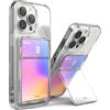 Ringke Stand Slot Card Holder Trasparente Sottile Rigida PC Adesivo Porta Carte Credito ID Portafoglio con Supporto per Cellulare Cover - Clear Mist