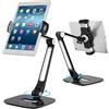 AboveTEK Supporto per Tablet in Alluminio, Con Rotazione a 360°, Compatibile con Tablet e Telefoni da 4 a 11 Pollici, Struttura Professionale e Robusta, Ideale per Negozi, Uffici e Showroom (Nero)