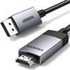 UGREEN Cavo unidirezionale da DisplayPort a HDMI 4K a 60 Hz, da DP 1.2 a HDMI 2.0, HDR, in alluminio, intrecciato, convertitore da DP a HDMI, compatibile con monitor, proiettori, Dell, Lenovo (1 m)