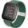 Hatolove Cinturino per Fitbit Versa 2, Elegante e Confortevole Elastico Traspirante Nylon con Fibbia Regolabile in Acciaio Inox