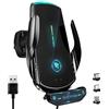 jnerkert 15W Qi Caricatore Wireless Auto,Auto-Bloccaggio Supporto Telefono Auto, Ricarica Wireless Auto per iPhone,Supporto Smartphone per Samsung e Altri…