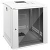 Tecmojo Armadio di Rete da 19 Pollici 12U, Armadio Server da Parete, Profondità 450mm, Porta e Pareti Laterali Chiudibili a Chiave, Porta in Vetro, Bianco, Imballaggio Piatto
