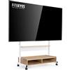 FITUEYES Carrello Porta TV con Ruote per 70-100 pollici, Supporto TV da Pavimento con Mensole, Porta TV da Terra Mobile Max VESA 850x600mm Portata 80kg