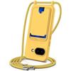 SLWYF Custodia per Google Pixel 10A Cover con cordino regolabile, con porta carte, Silicone Antiurto TPU Regolabile Stylish custodia a tracolla per Google Pixel 10A, Giallo
