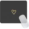Ksriylm Tappetino per Mouse,Nero A Forma Di Cuore Mouse Pad Adatto All'Ufficio,Personalità Tappeto Mouse Durevole E Facile Da Pulire,Superficie Antiscivolo Mouse Wireless Per Pulire Lavabile