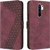 OKZone Cover per Xiaomi Redmi 9/Redmi 9 Power, Custodia in PU Pelle per Xiaomi Redmi 9/Redmi 9 Power, Custodia a Libro Folio Portafoglio con Chiusura Magnetica Wallet Case Flip Cover (Rosso)