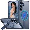 Fofvccv Cover Magnetica per Samsung Galaxy A37 con Soporte invisible, Custodia Dissipatore di Calore in Hard PC Traspirante Case Militare Antiurto Protettiva Custodia per Samsung A37 - FX Blue