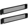 Tecmojo Copertura Cieca 2U, Pannello di Montaggio per Rack, per Armadi Server da 19 Pollici, Armadi di Rete, Involucri e Rack, Perforata, 2 Pezzi, Nero