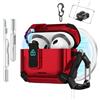 LEWOTE Custodia compatibile con AirPods di 4 generazione con kit di pulizia e portachiavi apribirra, con funzione di supporto per telefono, interruttore automatico a scatto sicuro per custodia di