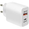 MMOBIEL Caricabatterie universale per smartphone e tablet, adattatore a muro, USB Tipo C/tipo A 3.0, ricarica veloce 18 Watt 3 Amp