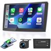 Haudio Autoradio 2 Din 9 Pollici con Apple CarPlay, Android Auto, Telecamera Retromarcia HD, GPS, Bluetooth, Controllo Vocale, Mirror Link, FM/AM/AUX per Tutti i Veicoli 4+64GB (CPU Aggiornata)