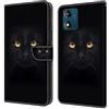 Bnvdfre Custodia a portafoglio per Motorola Moto G34 5G, in pelle PU, magnetica, resistente agli urti, con scomparto per carte di credito, pieghevole, in silicone, con motivo a flip, gatto nero