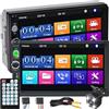 Retoo Autoradio con Bluetooth USB, display touch da 7 pollici, ricevitore multimediale 2 DIN, regolazione della luminosità, lettore multimediale con telecamera posteriore, touch screen, radio per auto