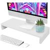 Wakects Supporto per Monitor da Scrivania, Rialzo per PC in Bambù, Supporto Ergonomico per Laptop, Computer, Notebook, 49,5 x 19,8 x 7,6 cm