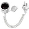 YINGAYOU Prolunga Schuko Spirale 16A 250V Schuko Cavo Elettrico a Spirale Presa IP44 per Uso Esterno o Interno, a Casa, in Ufficio (Bianco, 0.6-1.5 m)