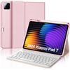WINCHKING Custodia per Xiaomi Pad 7/7 Pro con Tastiera, Tastiera per Xiaomi Pad 7 11.2, Cover Tastiera Magnetica Rimovibile QWERTY per Xiaomi Pad 7 2024 11.2 Pollici, Rosa