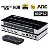 Tendak - Commutatore HDMI 2.0 4 Porte 4K Switch 4 su 1 Con Estrattore Audio L/R e Telecomando, Supporta UHD 4K@60Hz HDCP 2.2 ARC 3D