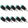 BRIEFCEC Connettore RCA Maschio a 2 Poli, Terminale a Vite AV, Spina Phono Cinch Femmina (Senza-Saldatura, 10 Pezzi, Verde)