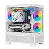 Nuwo Flow FH100 | Case PC Gaming Micro-ATX Mini Tower Bianco | 3 Ventole ARGB 120mm Incluse | Doppio Vetro Temperato Panoramico | Airflow Mesh | USB 3.0
