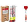Fischer 2x 750ml Bi-Pack Schiuma Poliuretanica Espansa Isolante in Imballo Protettivo & Stucco Veloce con Spatola Integrata per Coprire Fori e Crepe nel Muro, Bianco, 70 ml, 552152