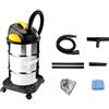 Lavor Aspirapolvere Aspiraliquidi VAC 30 S Con Fusto In Acciaio 30 Litri, 18 KPa, Motore 1200W Max, Filtro In Panno E Filtro In Spugna Compresi