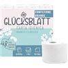 Glücksblatt carta igienica super morbida con goffratura fortunata, 3 strati, 48 rotoli x 150 fogli, 100% cellulosa, ideale per campeggio