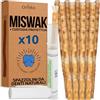 orinko 5 bastoncini di Siwak + 5 custodie protettive + 1 custodia per il trasporto in cotone - Miswak spazzolino da denti naturale ecologico e vegano - cura della bocca tradizionale e sbiancamento dei denti