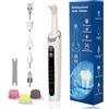 Mahiot Pulitore Dentale Multifunzionale, Lucidatore Elettrico Professionale con LED, Impermeabile IPX6, Kit per Rimozione Tartaro e Placca, Bianco e Nero (Bianco)