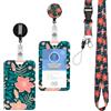 Cozary Porta Badge da Collo con Cordino Staccabile, Floreale Portabadge Collo con Clip, Porta Badge Retrattile per Infermiere, Dottore, Insegnanti & Studenti
