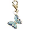 Depesche 11785-087 Charms Express Yourself-Ciondolo per collane e bracciali, Farfalla, Placcato Oro, Come Piccolo Regalo, Multicolore