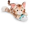 NICI 62152 Gatto del Bengala di peluche con pesciolino, morbido, tenero pupazzo per coccole e giochi, per adulti e bambini, 30 cm, marrone