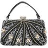CORIOS Borsetta da Sera con Perline Donna Strass Clutch Pochette Piccolo con Catena Borsa Sposa Elegante Borsa a Spalla Gorgeous Borsa a Tracolla per Cerimonia Cocktail Ballo Festa Nero
