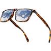 Jexmigo Occhiali da sole da uomo polarizzati da uomo, occhiali da sole fotocromatici, occhiali vintage, protezione UV400, per guida, viaggi, montatura tartaruga