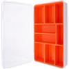 InLine® Scatola per piccoli oggetti, 9 scomparti, organizer per viti e accessori, con coperchio a clip e scomparto interno rimovibile, robusta e compatta, arancione, 43009I