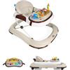 MS BabyWorld - Girello BASIC PLUS - Girello per Bambini con Vassoio Interattivo di Giochi con Suoni | Base Antiribaltamento | Tacatà con Ruote in Silicone e 3 Posizioni di Altezza