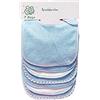 Little lucky baby Set di 7 bavaglini morbidi a doppio strato, 100% cotone, assorbenti (blue)
