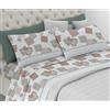 Riad Arredo Set Completo Letto 100% Cotone Morbido - Set Lenzuola con federe Mano Delicata Made in Italy (Teddy Salvia, Matrimoniale Maxi)